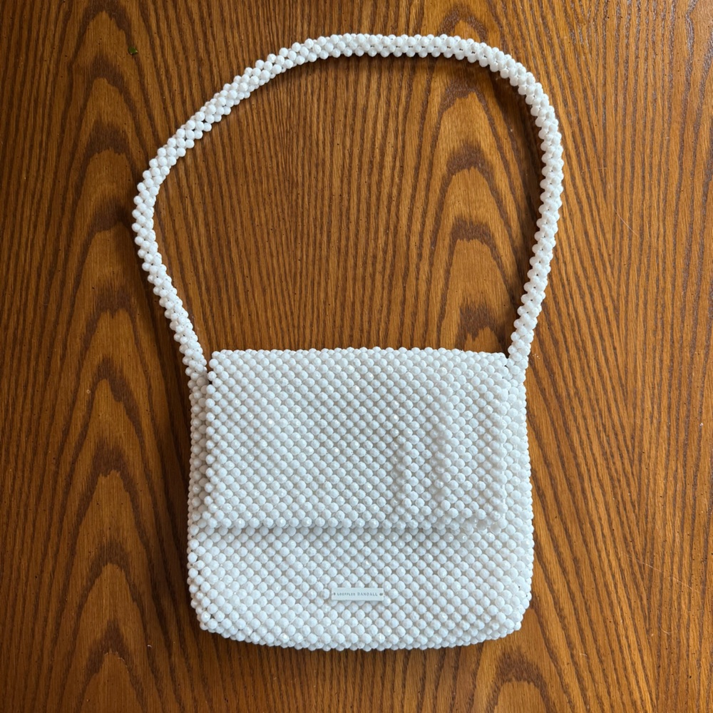 Loeffler Randall “Roz” White Beaded Shoulder Bag